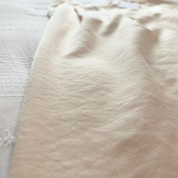 NWT VIA BOVIO MADE IN ITALY GLITTER IVORY CREAM PINKISH HIGH RISE WIDE LEG PANTS - Picture 5 of 8